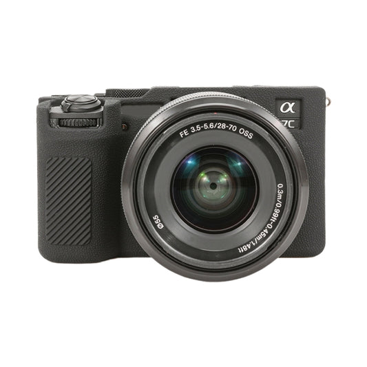 For Sony ILCE-7CM2 / A7C II / A7CR Litchi Texture Soft Silicone Protective Case(Black) by bashfashion