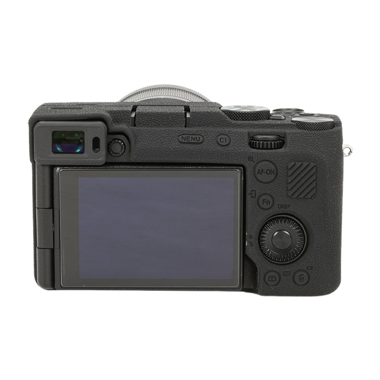 For Sony ILCE-7CM2 / A7C II / A7CR Litchi Texture Soft Silicone Protective Case(Black) by bashfashion