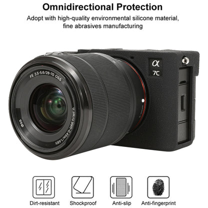 For Sony ILCE-7CM2 / A7C II / A7CR Litchi Texture Soft Silicone Protective Case(Black) by bashfashion
