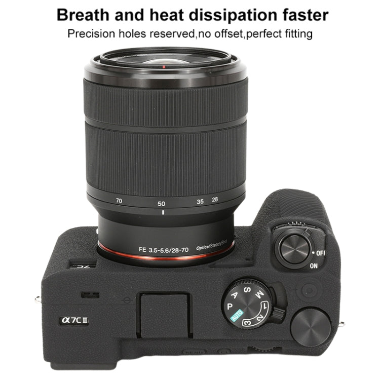 For Sony ILCE-7CM2 / A7C II / A7CR Litchi Texture Soft Silicone Protective Case(Black) by bashfashion