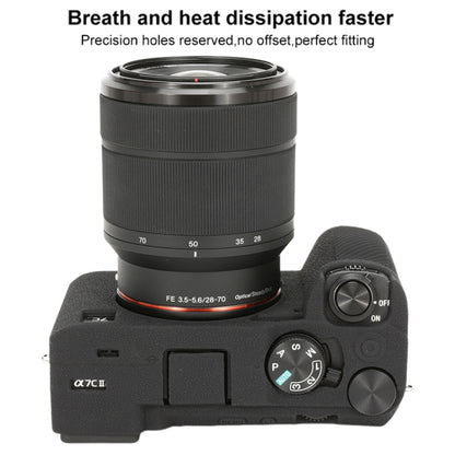 For Sony ILCE-7CM2 / A7C II / A7CR Litchi Texture Soft Silicone Protective Case(Black) by bashfashion
