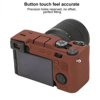 For Sony ILCE-7CM2 / A7C II / A7CR Litchi Texture Soft Silicone Protective Case(Coffee) by bashfashion