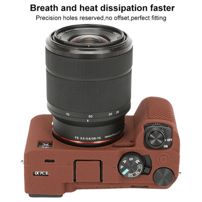 For Sony ILCE-7CM2 / A7C II / A7CR Litchi Texture Soft Silicone Protective Case(Coffee) by bashfashion