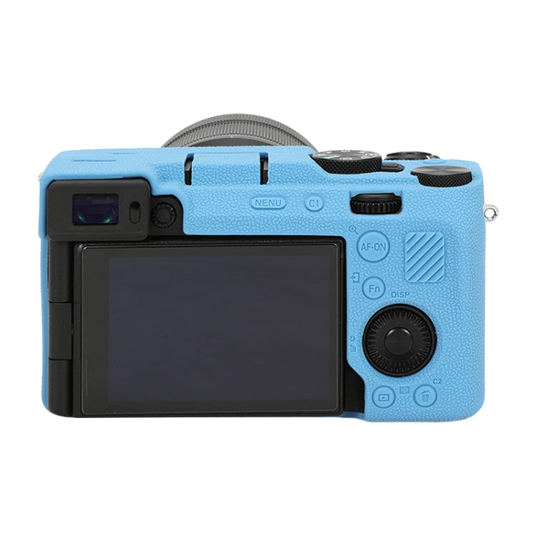 For Sony ILCE-7CM2 / A7C II / A7CR Litchi Texture Soft Silicone Protective Case(Blue) by bashfashion