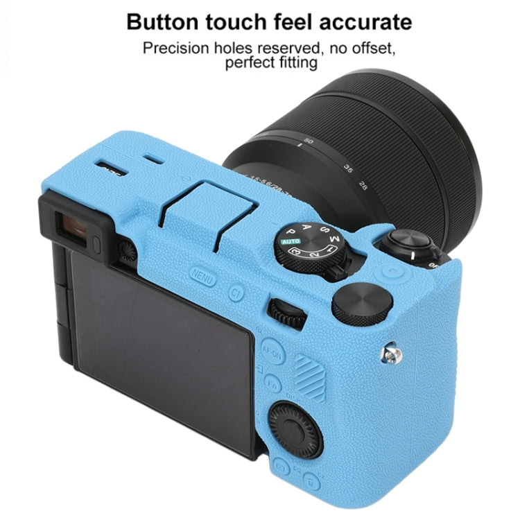 For Sony ILCE-7CM2 / A7C II / A7CR Litchi Texture Soft Silicone Protective Case(Blue) by bashfashion