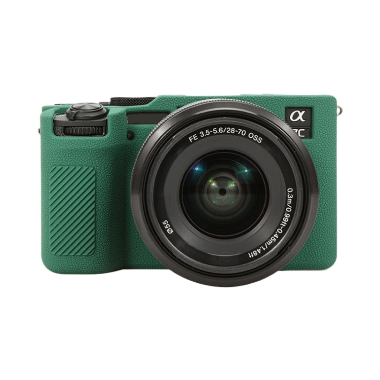 For Sony ILCE-7CM2 / A7C II / A7CR Litchi Texture Soft Silicone Protective Case(Green) by bashfashion