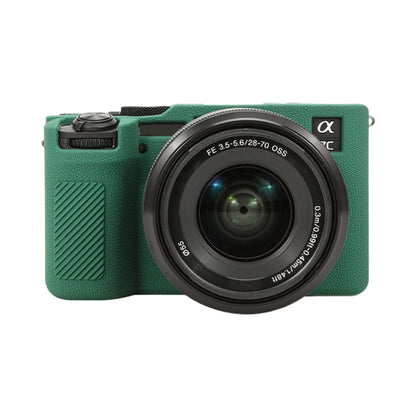 For Sony ILCE-7CM2 / A7C II / A7CR Litchi Texture Soft Silicone Protective Case(Green) by bashfashion