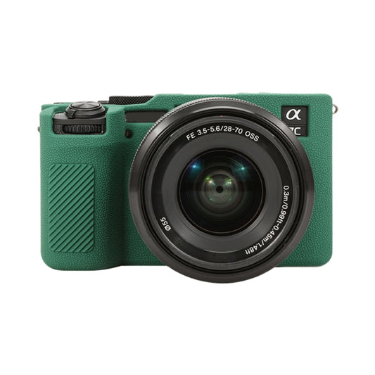 For Sony ILCE-7CM2 / A7C II / A7CR Litchi Texture Soft Silicone Protective Case(Green) by bashfashion