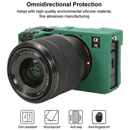 For Sony ILCE-7CM2 / A7C II / A7CR Litchi Texture Soft Silicone Protective Case(Green) by bashfashion