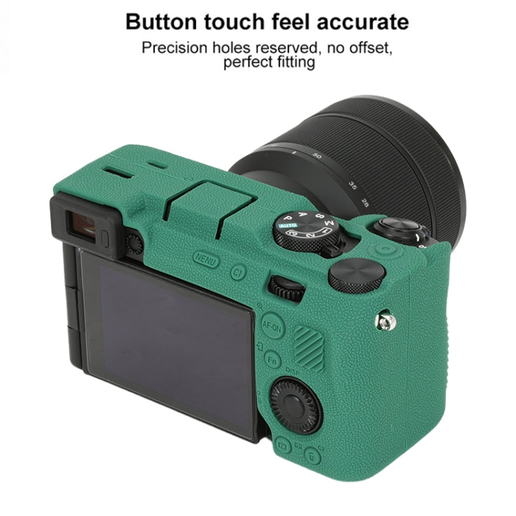For Sony ILCE-7CM2 / A7C II / A7CR Litchi Texture Soft Silicone Protective Case(Green) by bashfashion
