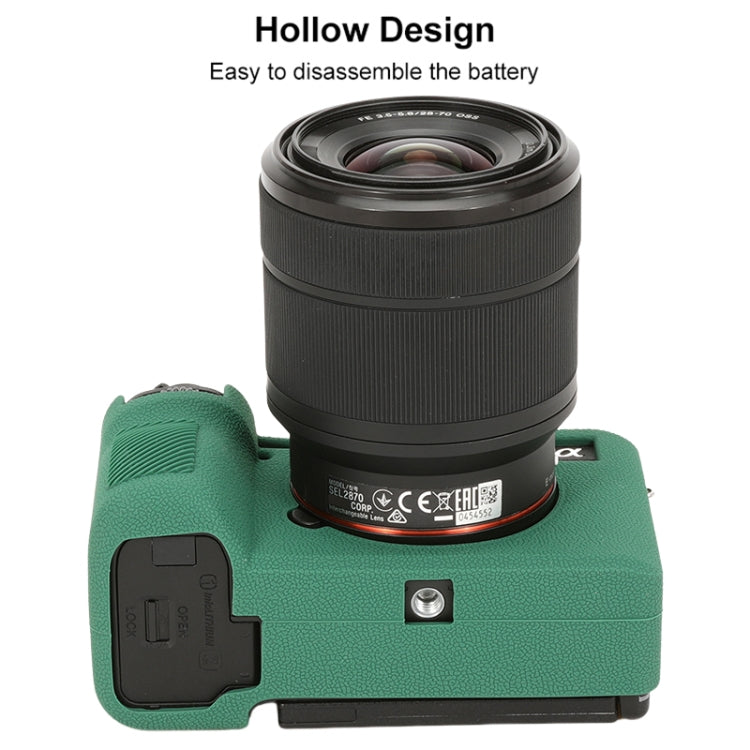 For Sony ILCE-7CM2 / A7C II / A7CR Litchi Texture Soft Silicone Protective Case(Green) by bashfashion
