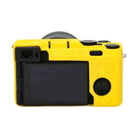For Sony ILCE-7CM2 / A7C II / A7CR Litchi Texture Soft Silicone Protective Case(Yellow) by bashfashion