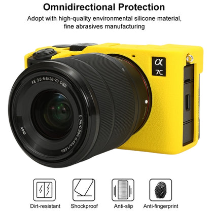 For Sony ILCE-7CM2 / A7C II / A7CR Litchi Texture Soft Silicone Protective Case(Yellow) by bashfashion