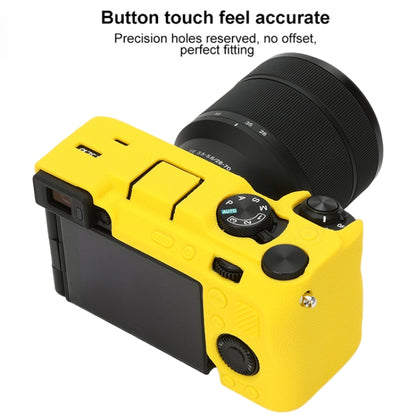 For Sony ILCE-7CM2 / A7C II / A7CR Litchi Texture Soft Silicone Protective Case(Yellow) by bashfashion