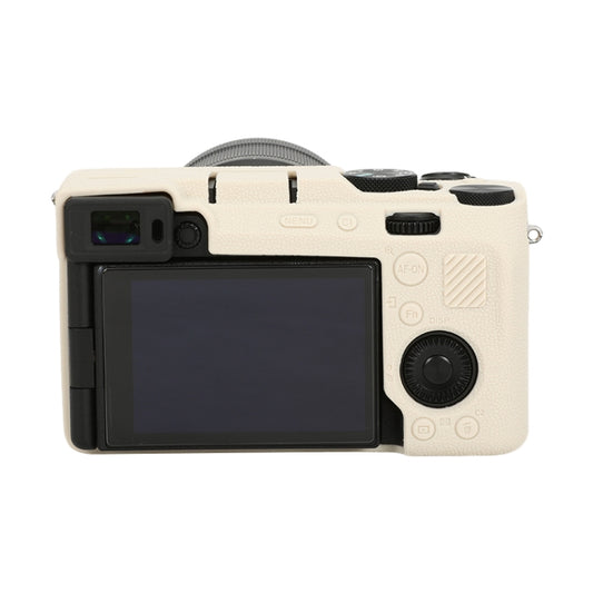 For Sony ILCE-7CM2 / A7C II / A7CR Litchi Texture Soft Silicone Protective Case(White) by bashfashion