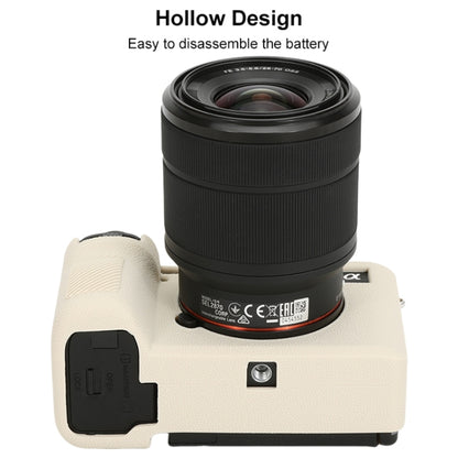 For Sony ILCE-7CM2 / A7C II / A7CR Litchi Texture Soft Silicone Protective Case(White) by bashfashion