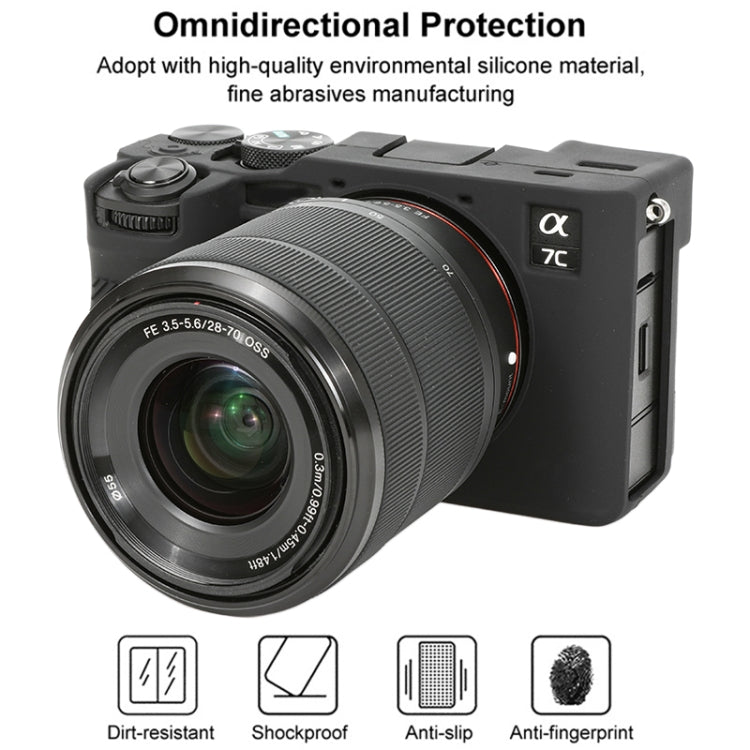 For Sony ILCE-7CM2 / A7C II / A7CR Glossy Soft Silicone Protective Case(Black) by bashfashion