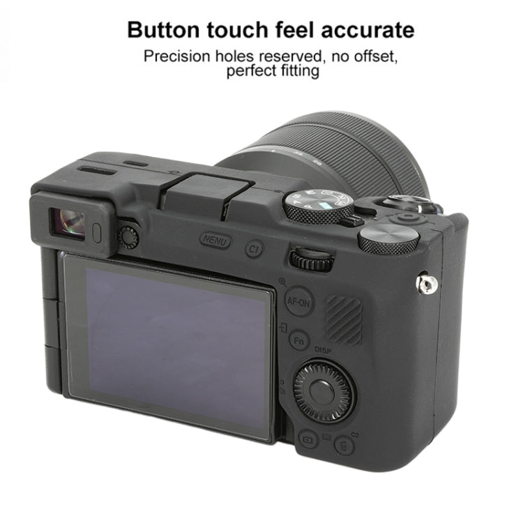 For Sony ILCE-7CM2 / A7C II / A7CR Glossy Soft Silicone Protective Case(Black) by bashfashion
