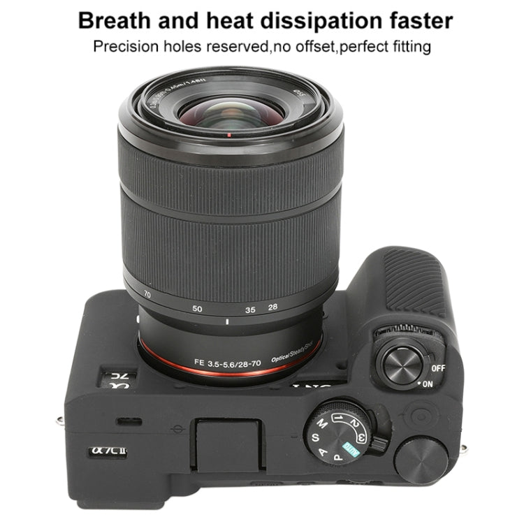 For Sony ILCE-7CM2 / A7C II / A7CR Glossy Soft Silicone Protective Case(Black) by bashfashion
