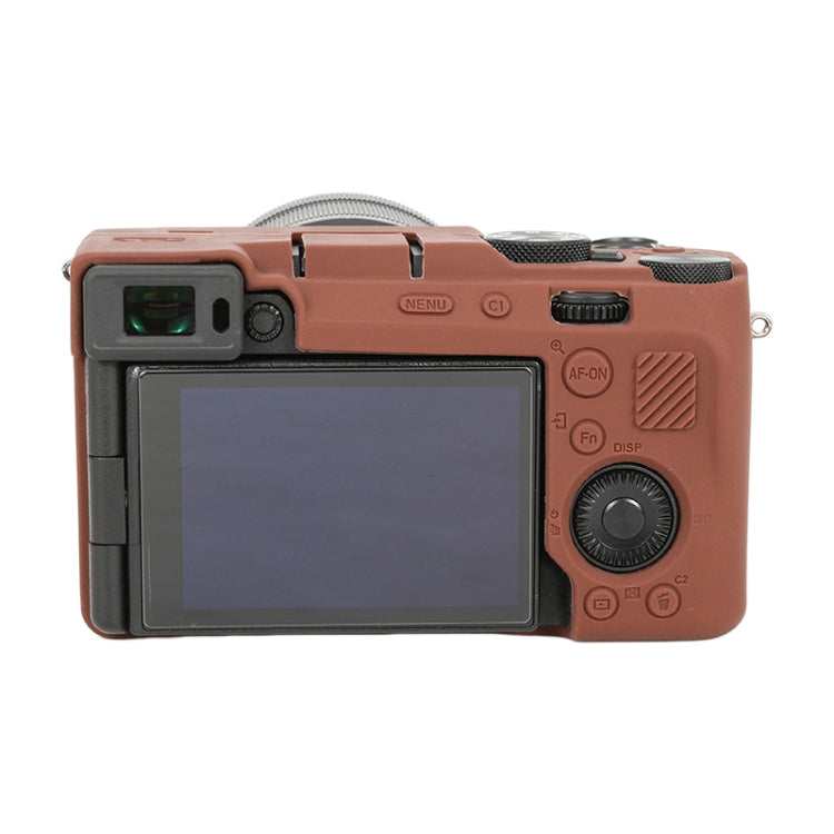 For Sony ILCE-7CM2 / A7C II / A7CR Glossy Soft Silicone Protective Case(Coffee) by bashfashion