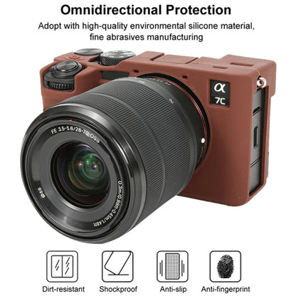 For Sony ILCE-7CM2 / A7C II / A7CR Glossy Soft Silicone Protective Case(Coffee) by bashfashion