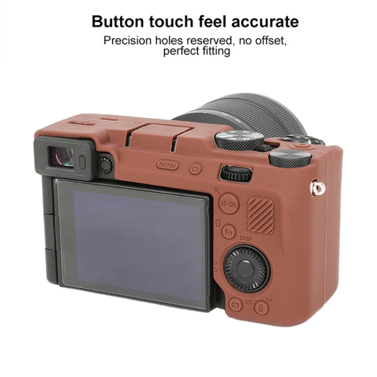 For Sony ILCE-7CM2 / A7C II / A7CR Glossy Soft Silicone Protective Case(Coffee) by bashfashion