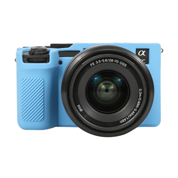 For Sony ILCE-7CM2 / A7C II / A7CR Glossy Soft Silicone Protective Case(Blue) by bashfashion