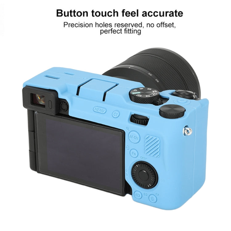 For Sony ILCE-7CM2 / A7C II / A7CR Glossy Soft Silicone Protective Case(Blue) by bashfashion