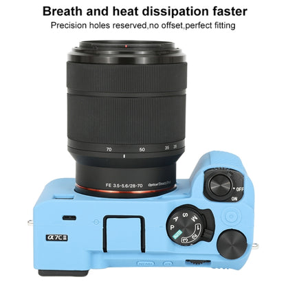 For Sony ILCE-7CM2 / A7C II / A7CR Glossy Soft Silicone Protective Case(Blue) by bashfashion