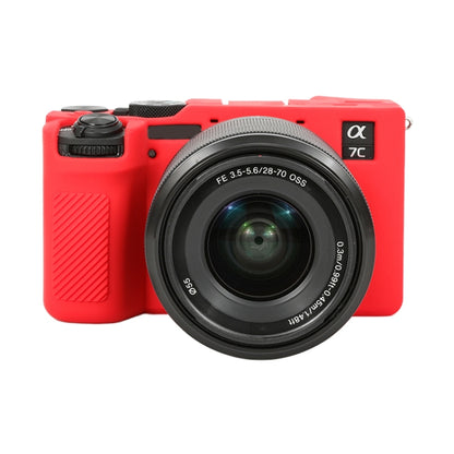 For Sony ILCE-7CM2 / A7C II / A7CR Glossy Soft Silicone Protective Case(Red) by bashfashion