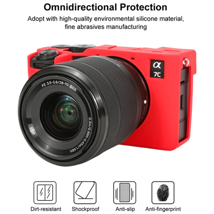 For Sony ILCE-7CM2 / A7C II / A7CR Glossy Soft Silicone Protective Case(Red) by bashfashion
