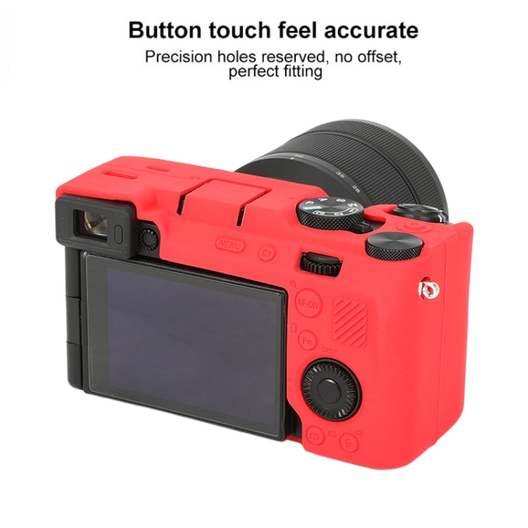 For Sony ILCE-7CM2 / A7C II / A7CR Glossy Soft Silicone Protective Case(Red) by bashfashion