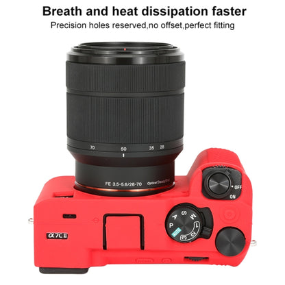 For Sony ILCE-7CM2 / A7C II / A7CR Glossy Soft Silicone Protective Case(Red) by bashfashion