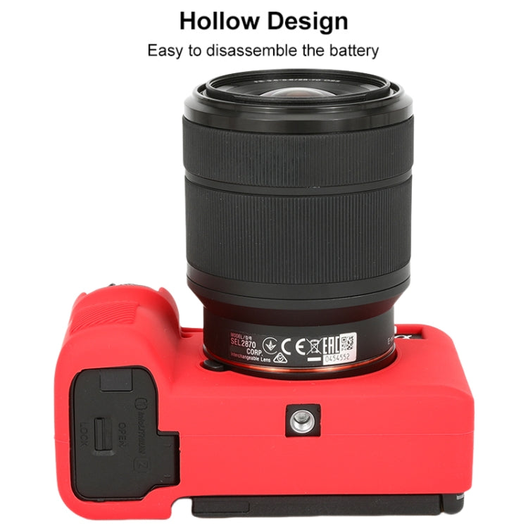 For Sony ILCE-7CM2 / A7C II / A7CR Glossy Soft Silicone Protective Case(Red) by bashfashion