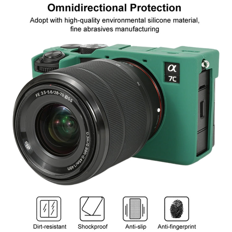 For Sony ILCE-7CM2 / A7C II / A7CR Glossy Soft Silicone Protective Case(Green) by bashfashion