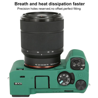 For Sony ILCE-7CM2 / A7C II / A7CR Glossy Soft Silicone Protective Case(Green) by bashfashion
