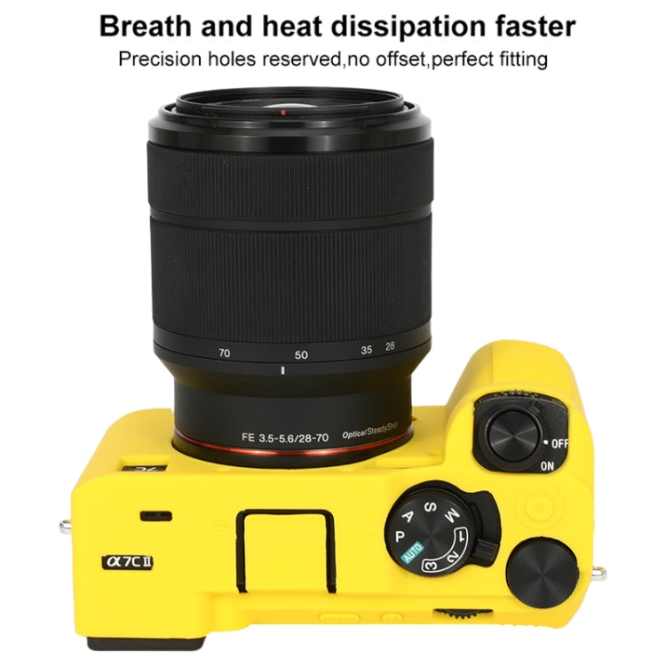 For Sony ILCE-7CM2 / A7C II / A7CR Glossy Soft Silicone Protective Case(Yellow) by bashfashion