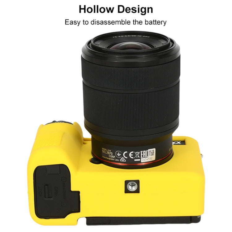 For Sony ILCE-7CM2 / A7C II / A7CR Glossy Soft Silicone Protective Case(Yellow) by bashfashion