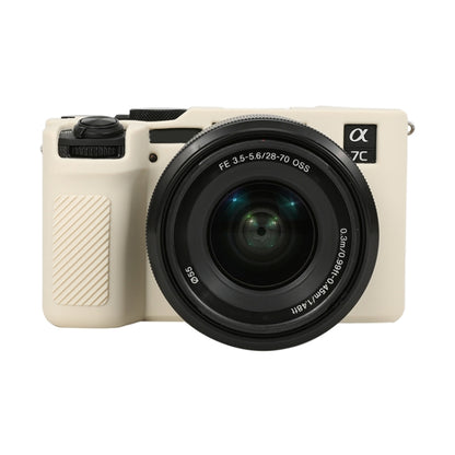 For Sony ILCE-7CM2 / A7C II / A7CR Glossy Soft Silicone Protective Case(White) by bashfashion
