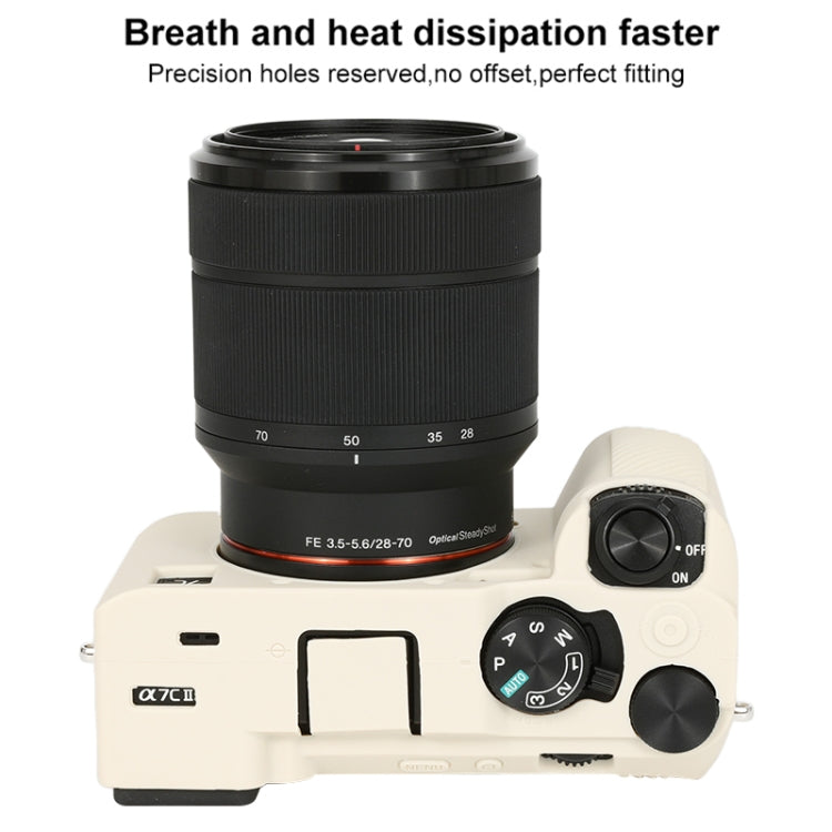 For Sony ILCE-7CM2 / A7C II / A7CR Glossy Soft Silicone Protective Case(White) by bashfashion