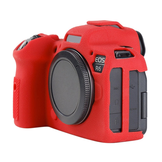 For Canon EOS R6 Mark II Litchi Texture Soft Silicone Protective Case(Red) by bashfashion