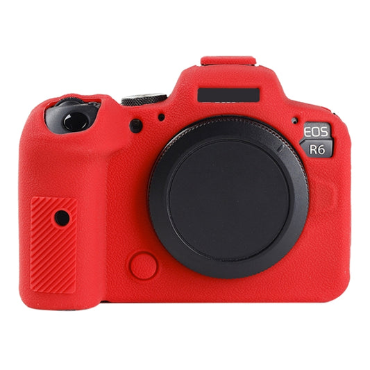 For Canon EOS R6 Mark II Litchi Texture Soft Silicone Protective Case(Red) by bashfashion