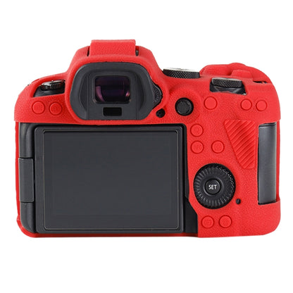 For Canon EOS R6 Mark II Litchi Texture Soft Silicone Protective Case(Red) by bashfashion