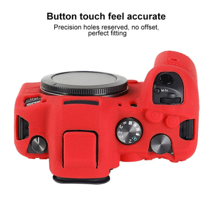 For Canon EOS R6 Mark II Litchi Texture Soft Silicone Protective Case(Red) by bashfashion