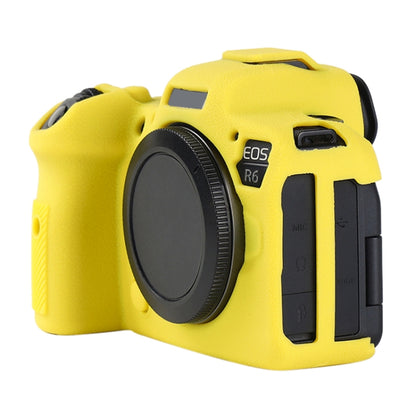 For Canon EOS R6 Mark II Litchi Texture Soft Silicone Protective Case(Yellow) by bashfashion