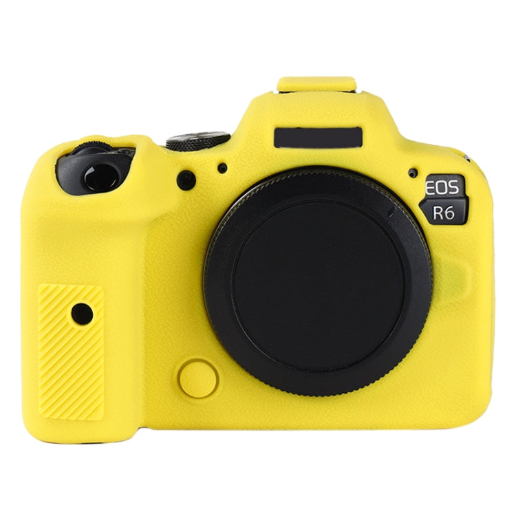 For Canon EOS R6 Mark II Litchi Texture Soft Silicone Protective Case(Yellow) by bashfashion