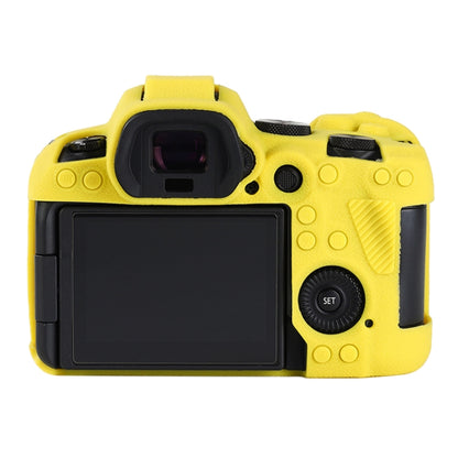 For Canon EOS R6 Mark II Litchi Texture Soft Silicone Protective Case(Yellow) by bashfashion