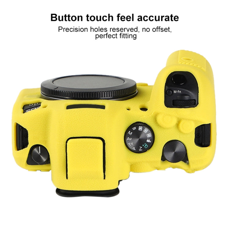 For Canon EOS R6 Mark II Litchi Texture Soft Silicone Protective Case(Yellow) by bashfashion