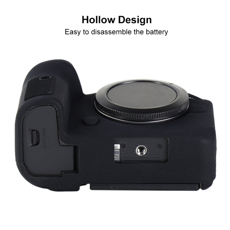 For Canon EOS R6 Mark II Litchi Texture Soft Silicone Protective Case(Black) by bashfashion