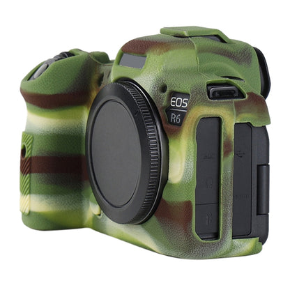 For Canon EOS R6 Mark II Litchi Texture Soft Silicone Protective Case(Camouflage) by bashfashion